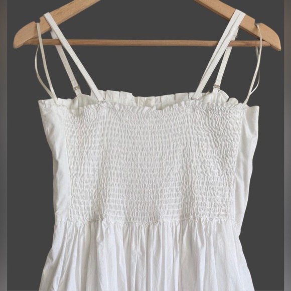 FREE PEOPLE 100% Cotton Feminine Versatile Lilah Pleated Tube Midi Dress Sz M - Picture 9 of 11